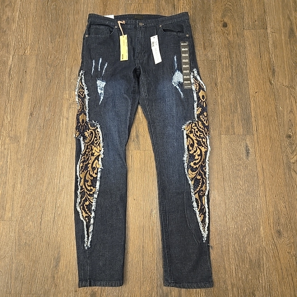 Reason Brand Men’s Skinny Blue Jeans Size 38x32 NWT